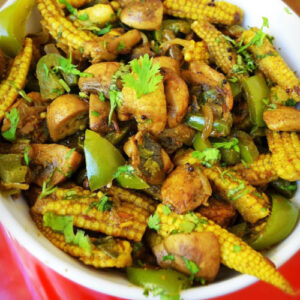 Mushroom Baby Corn Chilli